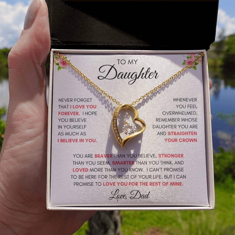 To My Daughter | You Are Braver | Forever Love Necklace | From Dad