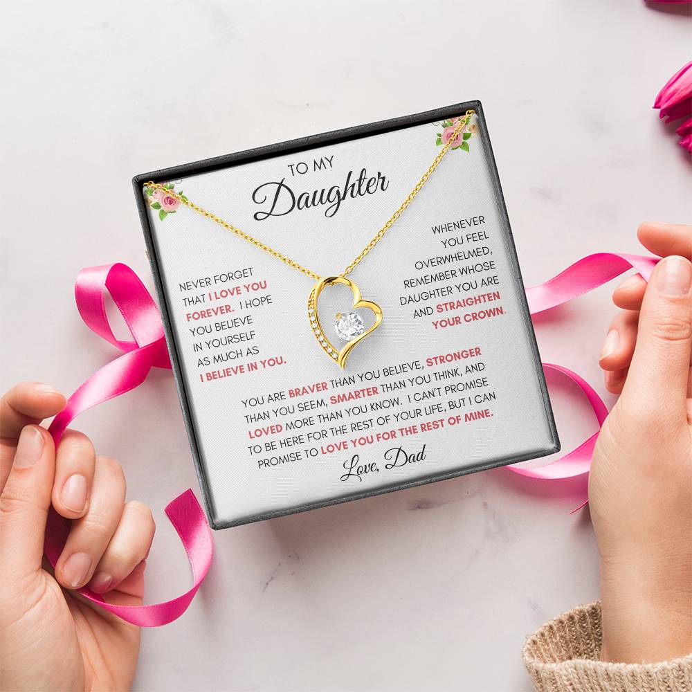 To My Daughter | You Are Braver | Forever Love Necklace | From Dad