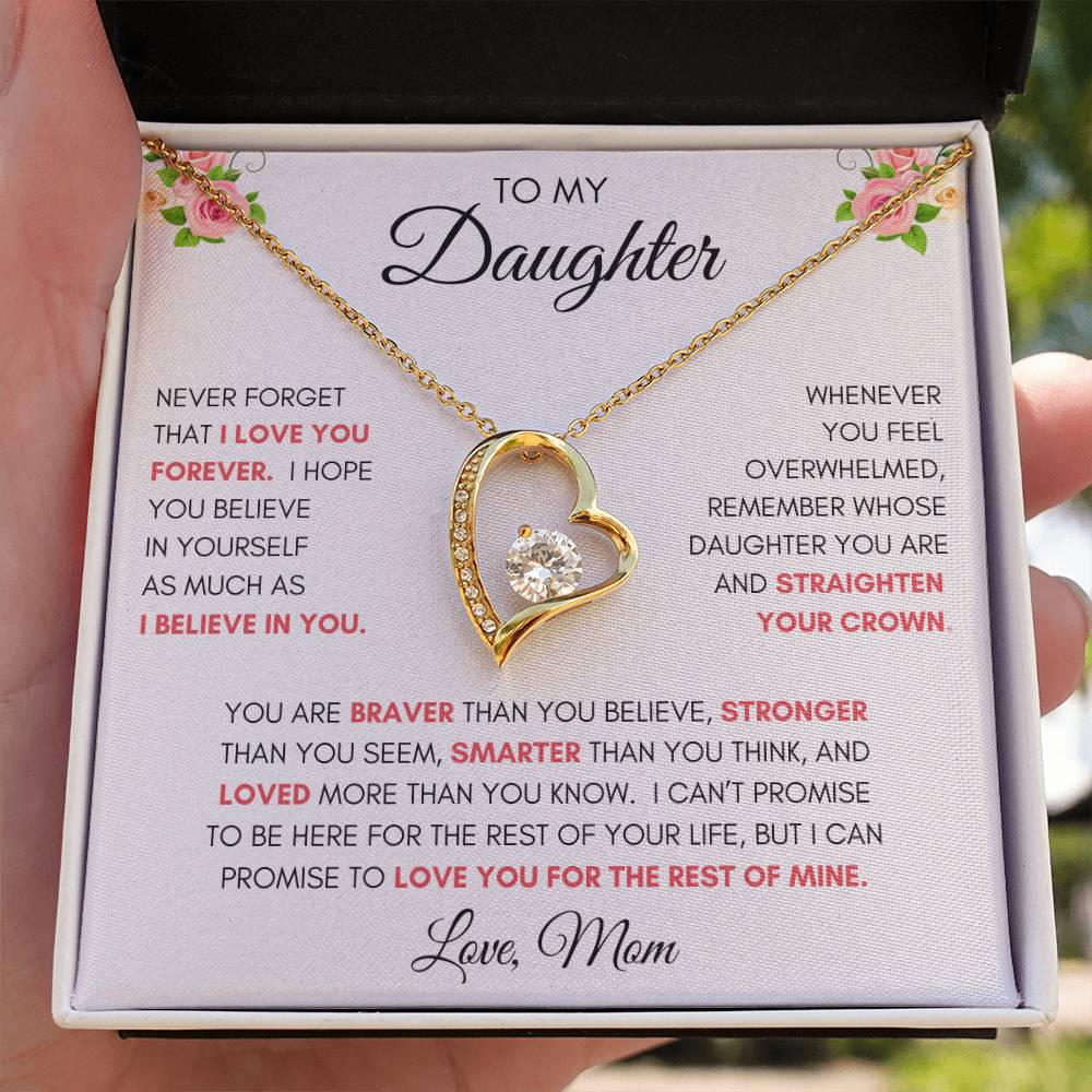 To My Daughter | You Are Braver | Forever Love Necklace | From Mom