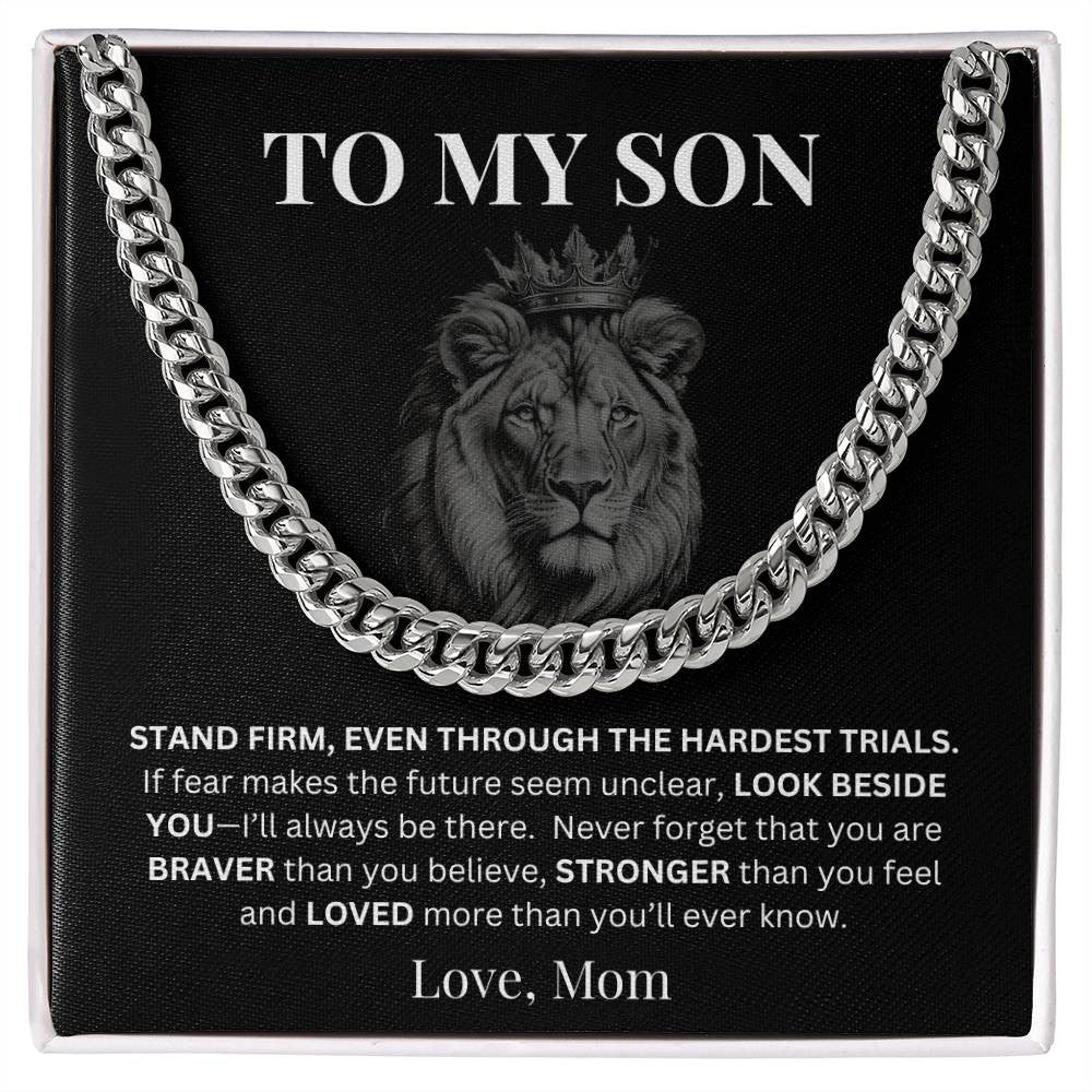 To My Son Gift From Mom/Dad - Personalized Men's Cuban Link Chain