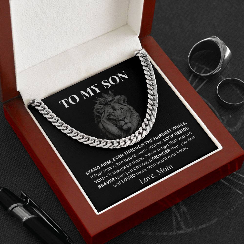 To My Son Gift From Mom/Dad - Personalized Men's Cuban Link Chain