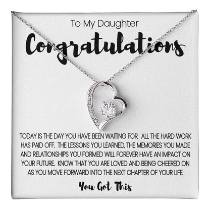 To My Daughter - Congratulations Heart Necklace