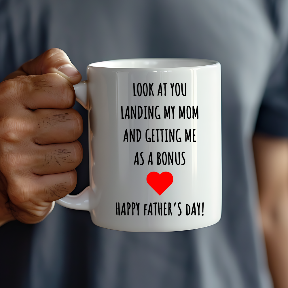 Father's Day Bonus Heart 11 oz Mug