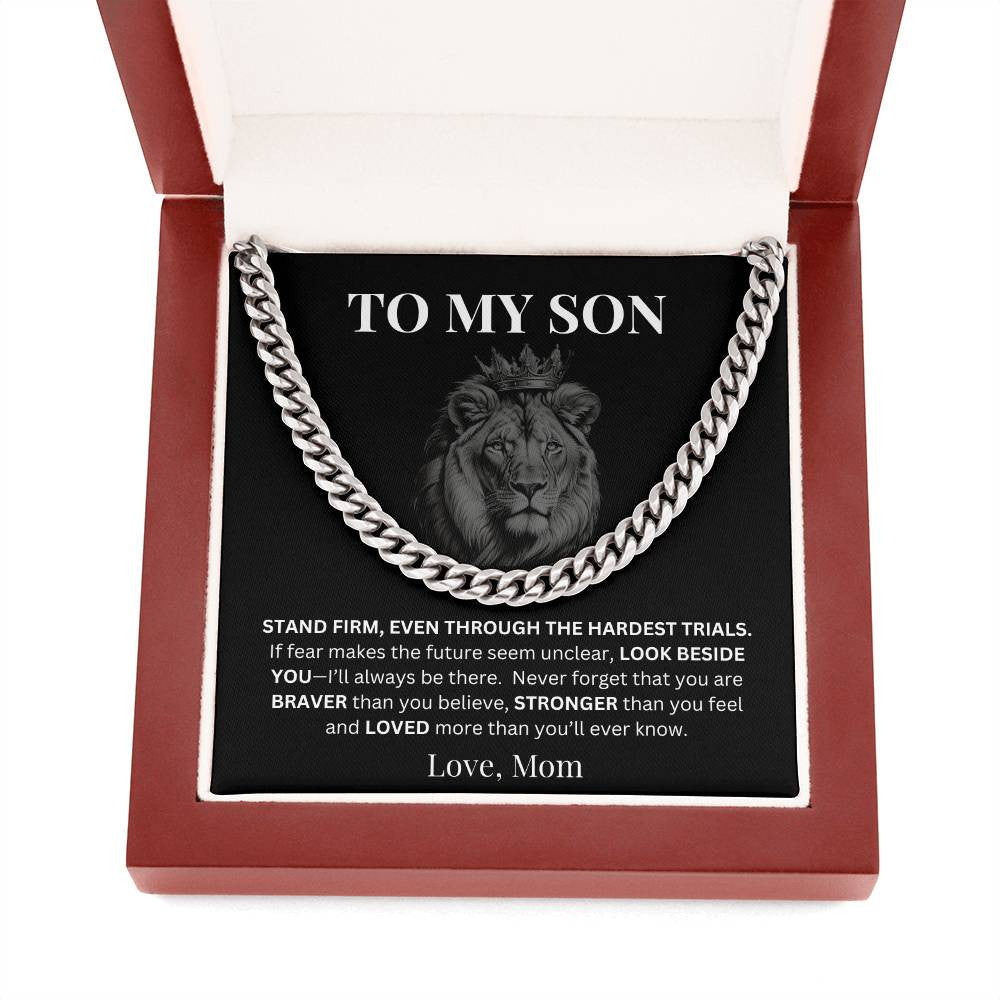 To My Son Gift From Mom/Dad - Personalized Men's Cuban Link Chain