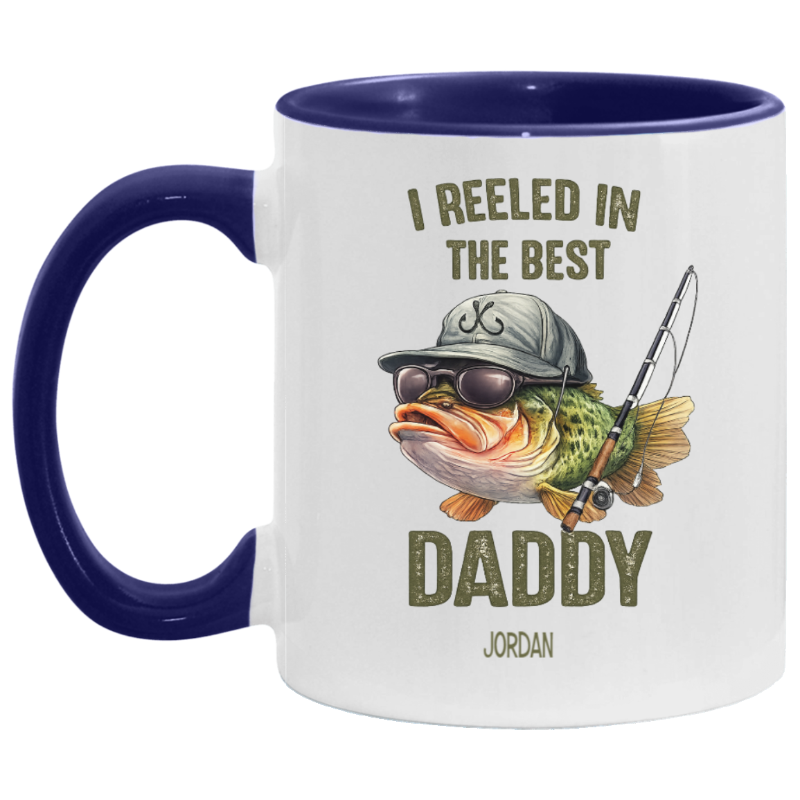 Personalized Fishing Dad Mug – We Reeled In The Best Daddy – Custom Kids Names Coffee Mug | Father's Day Gift for Dad, Daddy, Papa