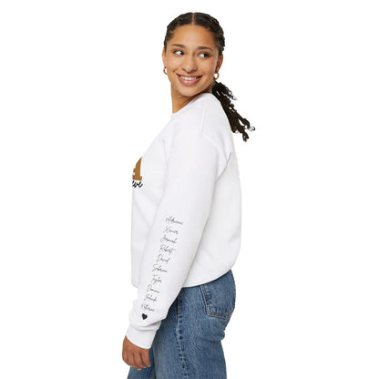 Personalized Mom Sweatshirt With Kids Names | This Mama Wears Her Heart On Her Sleeve