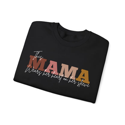 Personalized Mom Sweatshirt With Kids Names | This Mama Wears Her Heart On Her Sleeve