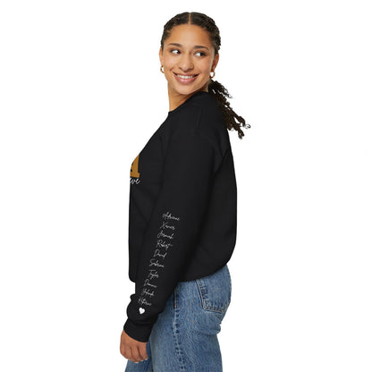 Personalized Mom Sweatshirt With Kids Names | This Mama Wears Her Heart On Her Sleeve