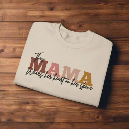 Personalized Mom Sweatshirt With Kids Names | This Mama Wears Her Heart On Her Sleeve