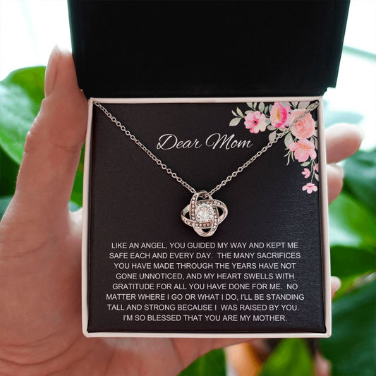 Dear Mom Love Knot Necklace