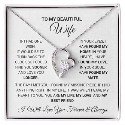 To My Beautiful Wife Forever Love Necklace White